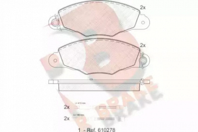 R BRAKE rb1278 -  Комплект тормозных колодок, дисковый тормоз